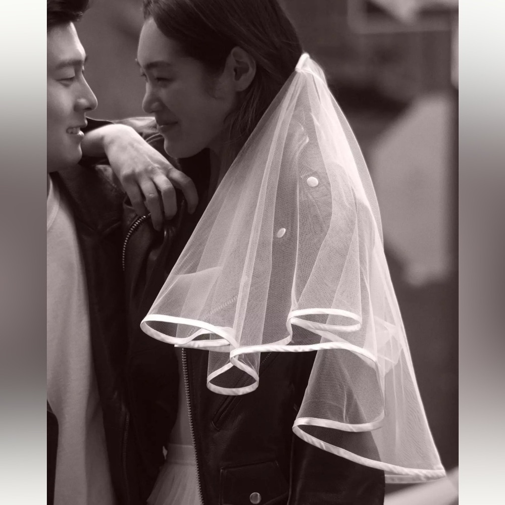 Ofrenda Luna Satin Trim Veil - Anthropologie